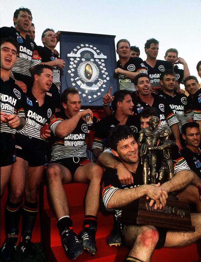 The 1991 Panthers premiership winning team, which included Mark Geyer and Greg and Ben Alexander